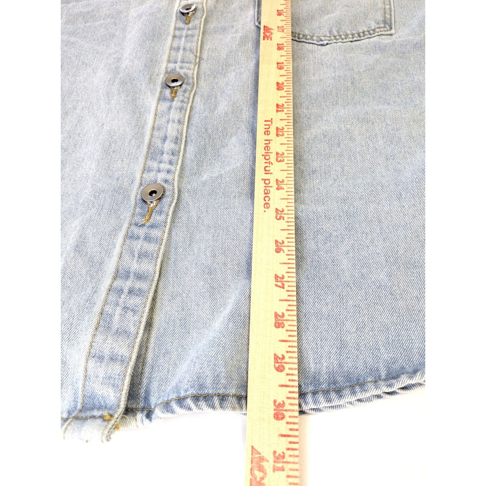 Zyia Active Cool Wash Briley Denim Shirt Light Wash Oversized Button Down 4837L - Picture 6 of 6